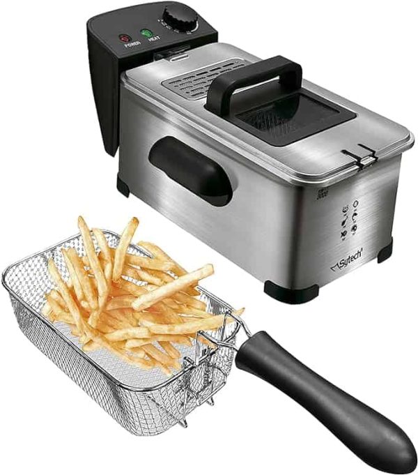 freidora electrica, 3l., acero inox, 2000w, (sytech)