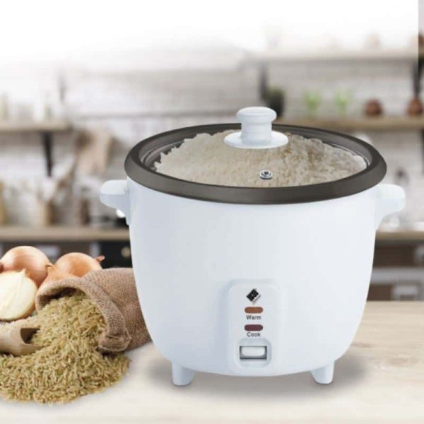 Olla eléctrica para arroz con tapa de cristal - Prepara el arroz con delicadeza - Capacidad 1.5l - Blanco