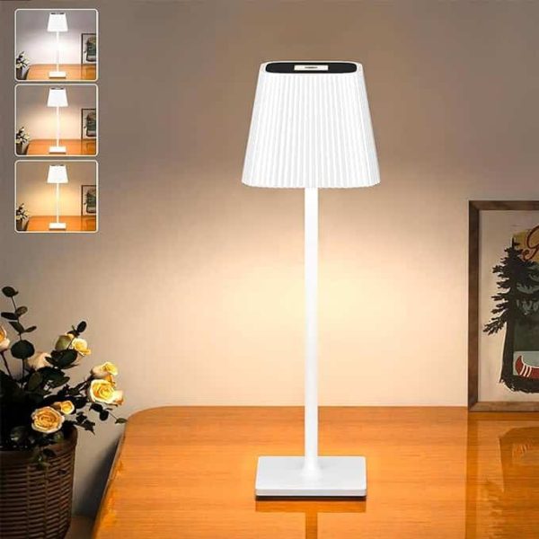 TRUMPETS Lámpara de mesa LED inalámbrica táctil, regulable y para Exterior