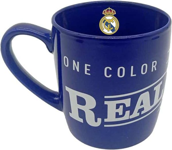 Taza Lacada Azul 350 ml en Caja Real Madrid