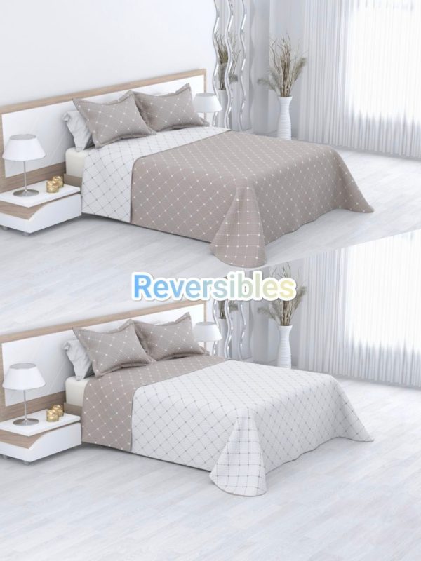 Colcha bouti cosida reversible cubrecama modelo Onís para primavera/verano/otoño